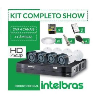 Imagem de Kit cftv intelbras completo alta definição 4 câmeras hd