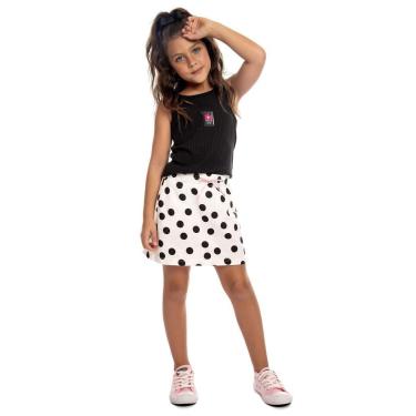 Imagem de Conjunto Blusa E Saia Com Shorts Estampa Poá Menina Kids-Feminino