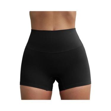 Imagem de Shorts de Yoga Feminino - Compressão, Cor Sólida, Confortável e Sexy, 