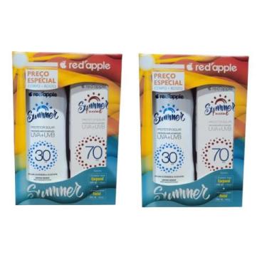 Imagem de Kit 2 Protetor Solar Corporal 30 + Facial 70 kit Summer Red - RED APPL