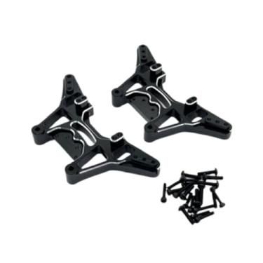 Imagem de Generic 2 peças rc dianteiro traseiro amortecedor suporte atualização parte amortecedor montagens para ud1201 ud12pro 1/12 rc caminhão rastreador, Preto