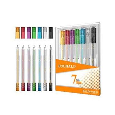 Imagem de DOOHALO Canetas de gel com glitter para Cricut Joy Xtra 0,8 pontas, 7 cores de seleção primária para escrever desenho