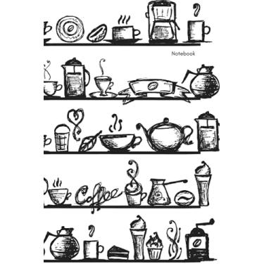 Imagem de Notebook - Coffee Doodles: A4, Lined Notebook, Planner, Diary, Sketchbook, Writing, Gift, Student, Coffee Lover