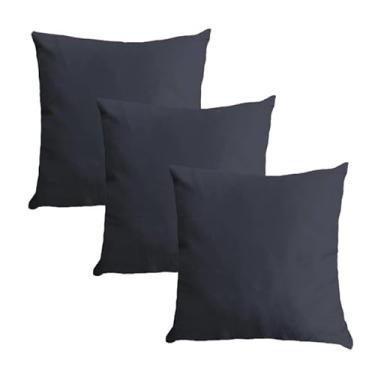 Imagem de Kit 3 Capas para Almofada em Veludo Liso Quadrada 60x60 Cinza Chumbo