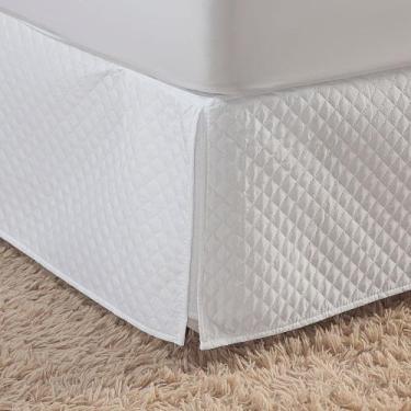 Imagem de Saia Para Cama Box Queen Pratic Matelada 1 Peça - Branco - MR Enxovais