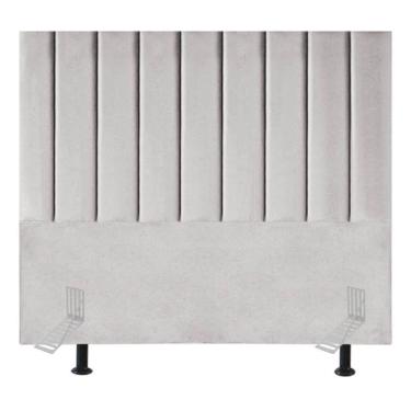 Imagem de Cabeceira Cama Casal Queen Size160 Cm Luísa Linho E Frame Cor:cinza Claro