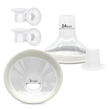 Imagem de Mompmuir Inserções de Flange de 6 Unidades (17, 19, 21 Mm) Compatíveis com Protetores de Flanges de Bomba Tira Leite Lansinoh/Medela Comfortfit (2 Unidades de 24 Mm), Use com Signature Pro, Smartpump, Flange Lansinoh Não Original