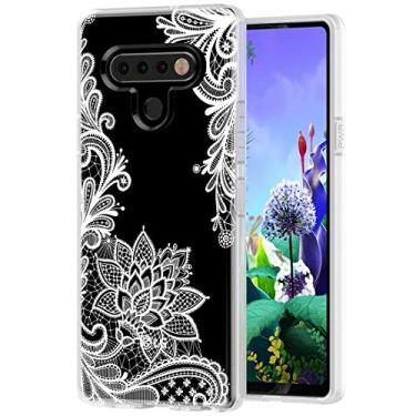 Imagem de Sidande Capa para LG K51, para LG Q51 para meninas e mulheres, à prova de choque, transparente, floral, macia, flexível, TPU, fina, capa protetora para celular para LG K51 (Mandala)