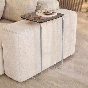 Imagem de Mesa Lateral Ultraflex 40cm X 33cm X 68cm Concreto/Cromado