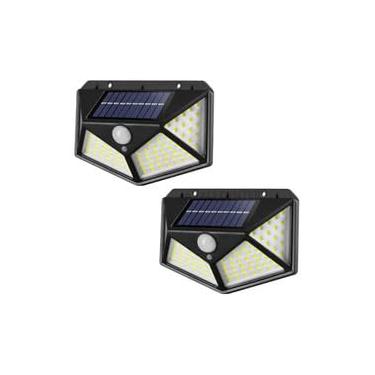 Imagem de Luminária Solar 100 LEDs com Sensor de Movimento, à Prova d'Água, Refletor de Parede para Jardim e Áreas Externas, Luz Econômica e Sustentável (02)