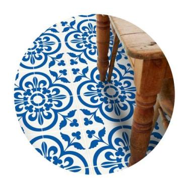 Imagem de Adesivo piso azul e branco - Colacomigo