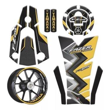 Imagem de Kit Adesivos Yamaha Fz 25 Escape Friso Tankpad Bocal Dourado - Resitan