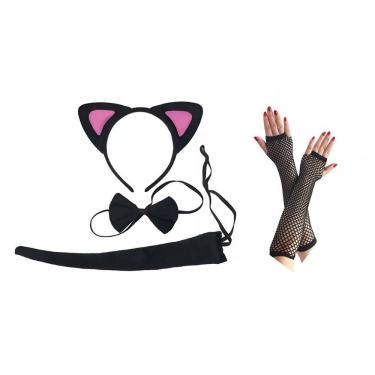 Imagem de Fantasia Gatinha Gato Preto Carnaval Halloween