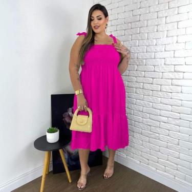 Imagem de Vestido De Alcinha Fresquinho Leve Para Gestante - Donna Lu, G1, Pink