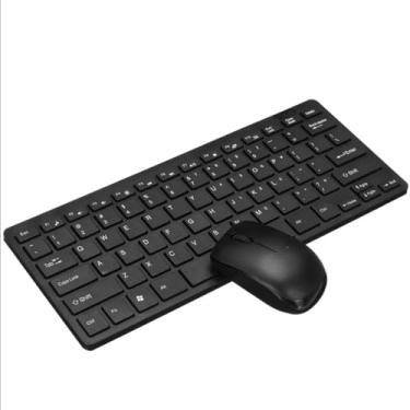 Imagem de Teclado e Mouse Sem Fio Compacto, Mini Teclado QWERTY, Design Slim, Preto