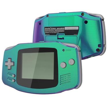 Imagem de Capa de substituição completa IPS Ready Upgrade eXtremeRate Chameleon Verde Roxo e Lente de Tela Preta para Gameboy Advance - Compatível com IPS e LCD Padrão - Sem Console e Tela IPS