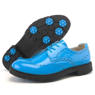Imagem de Ifrich Tênis masculino de golfe, profissional, masculino, sem pontas, para golfe, caminhada, treinamento, Azul, 46