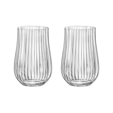 Imagem de Copo de Cristal Bohemia Para Água e Suco 450 ml Tulipa Optic 2 Peças -