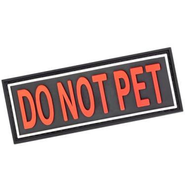 Imagem de Adesivos Dogline Do Not Pet para arreio e colete removíveis, adesivos de borracha 3D com gancho para cães pequenos de trabalho médio ou grandeDogline 1.5" x 4" - One Patch