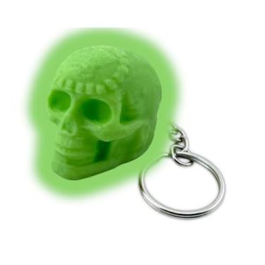 Imagem de Delta Loom Chaveiro realista Asteca Apito da Morte Autêntico Gritos Humanos Mais de 125 decibéis, Ideal para Autodefesa (Verde Brilhante)