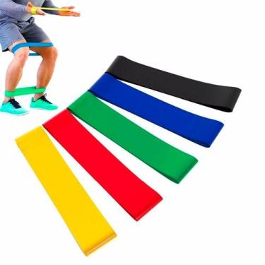 Imagem de Kit 5 Elásticos Para Exercícios Musculares Casa e Academia - Elásticas