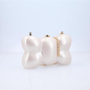 Imagem de Bolsa Festa Madre Pérola com Alça Removível - BAUARTE, Marfim