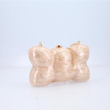 Imagem de Bolsa Festa Madre Pérola com Alça Removível - BAUARTE, Rosa claro