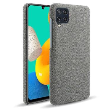 Imagem de Capa para Samsung Galaxy F22,Capa desenhada em lona,Case Protetora Ultrafina com Empunhadura Macia,Design em Tecido Antichoque e Antiarranhões-Gray