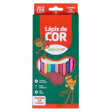 Imagem de Lápis de Cor com 24 Cores Sextavado Flex Leonora