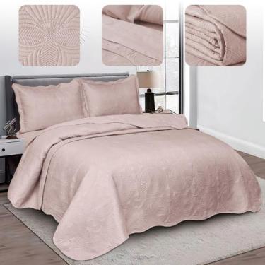 Imagem de Cobre Leito Colcha Cama Queen Box Dupla Face Cores - Rosas - ENTROU CO