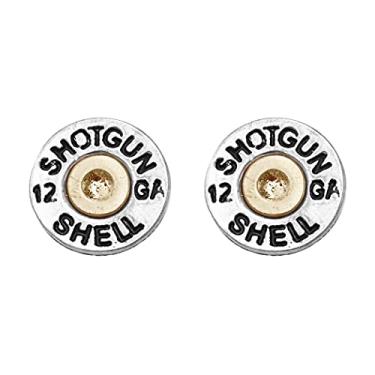 Imagem de Rosemarie & Jubalee Brincos femininos hipoalergênicos com concha de espingarda calibre 12, 15mm, Zinco, sem pedras preciosas