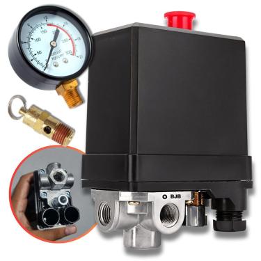Imagem de Pressostato Compressor 80-120Psi 4 Vias Para Motomil Tekna