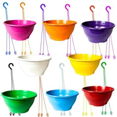 Imagem de KIT DE VASOS PLASTICOS CUIA 21 DE 2 LITROS + HASTES PARA PENDURAR PLANTAS - 25 UNIDADES (SORTIDO)