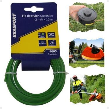 Imagem de Fio Nylon Roçadeira Linha Cortar Aparar Grama Com 10mt 2mm - Brasfort