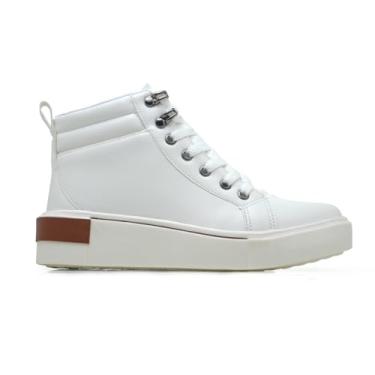 Imagem de Tênis Botinha Casual Feminino Cano Médio (Branco, BR, Adulto, Numérico, 39)