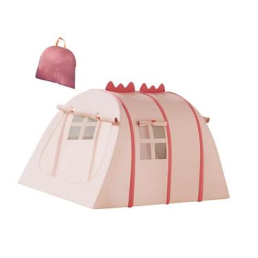 Imagem de Esquirla Crianças brincam de barraca com janela, peça de tenda -up de casa, festa de presente interior de grãos externos com bolsa de transporte para, Malha Rosa 52x40x32in