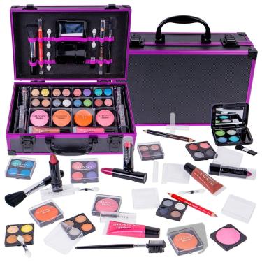 Imagem de Estojo de maquiagem shany Carry All com conjunto de maquiagem profissional roxo