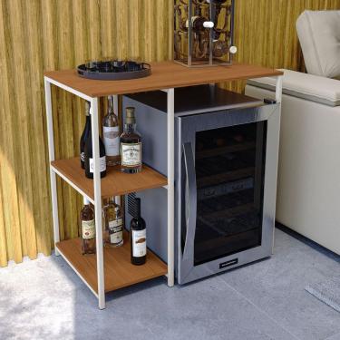 Imagem de Aparador com Adega Ravello Canela/Branco Brilho - Kappesberg