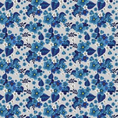 Imagem de Papel De Parede Flores Floras Azul Auto Colante Sala Quarto