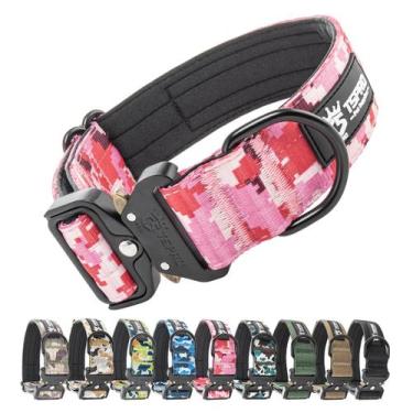 Imagem de Coleira para cães TSPRO Tactical com adesivo e fivela de metal para cã