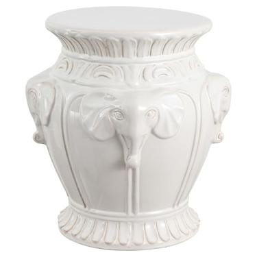 Imagem de JONATHAN Y TBL1037A Anita 45,7 cm Clássico Vintage Cerâmica Interior/Exterior 4 Elefantes Banco de Jardim, Boêmio, Litoral, Chalé, Tradicional, À Prova de Derramamento, Sala de Estar, Jardim, Pátio