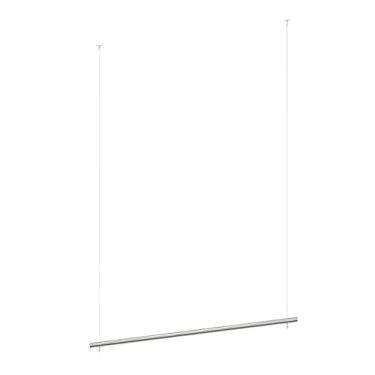 Imagem de CUTPOIY Suporte de exibição de roupas montado na parede, trilho para roupas resistentes, prateleiras de exibição de loja de roupas penduradas de aço inoxidável, altura ajustável, suporte de carga