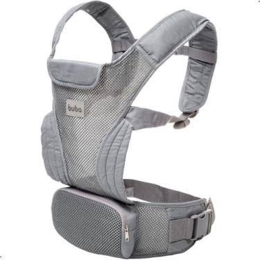 Imagem de Canguru Bolsa Mochila Bebê 3 posições Buba Com babador, Cinza