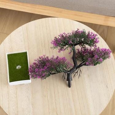 Imagem de Vasos plantas artificiais árvores em vasos(Vermelho roxo)