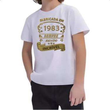 Imagem de Camiseta Infantil Fabricada em 1983 sendo incrivel - Alearts, 12
