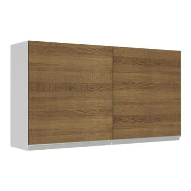 Imagem de Armário Aéreo Madesa Glamy 120 cm 2 Portas Branco/Rustic