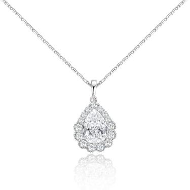 Imagem de TIMEMATRIX Colar feminino com pingente de pedra de gamstone de zircônia cúbica azul/verde/vermelho/branco., Gema, Pedra preciosa de zircônia