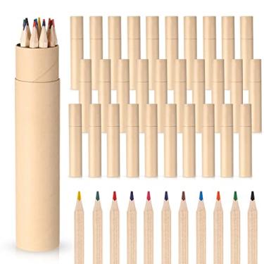 Imagem de Colarr Lápis de cor com 30 caixas, 10 caixas, para crianças, 12 cores, 17 cm, pré-afiados, sala de aula, escola, colorir, para crianças, professores, adultos, materiais de colorir