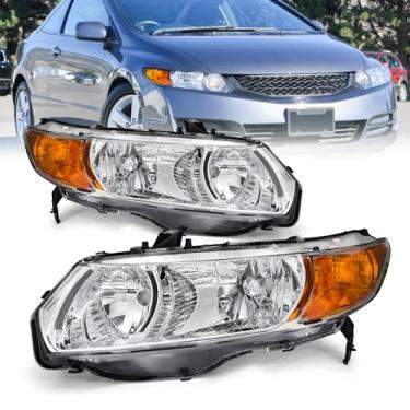 Imagem de AXLAHA Substituição do conjunto do farol para Honda Civic 2 portas 2006 2007 2008 2009 2010 2011 par lateral do motorista e do passageiro