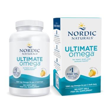 Imagem de Nordic Naturals Ultimate Omega, Sabor De Limão - 180 Géis Macios - 1280 Mg Omega-3 - Óleo De Peixe Ômega-3 De Alta Potência Com EPA E DHA - Não-OGM - 90 Porções 180 Contagem (Pacote De 1)